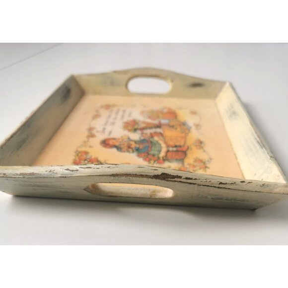 Rare Vintage Picture Wood Serving Tray - Picture 6 of 8